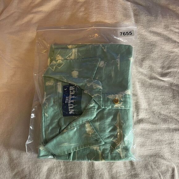 The Nutter Shirt Mens Large Green Chubbies Hawaiian Beach Casual Button - Picture 14 of 14